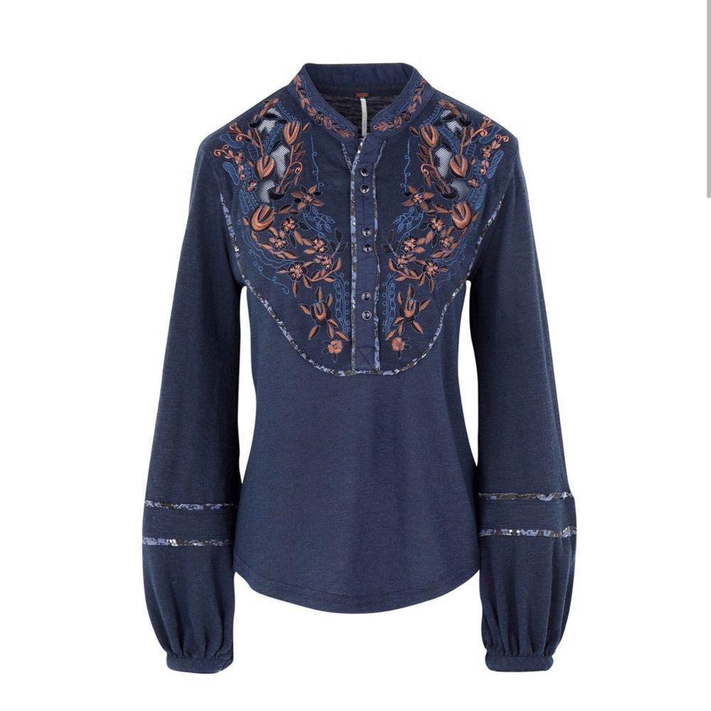 Free People Sundance Kid Western Henley Sz S